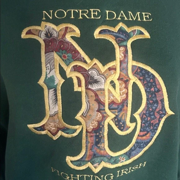 Vintage emerald green Notre Dame sweatshirt - Picture 3 of 6